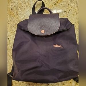 Longchamp le Pliage Club Backpack Plum EUC